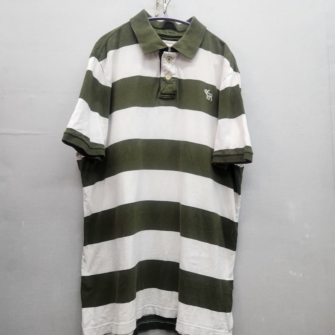 아베크롬비 로고 스트라이프 반팔카라 XXL(XL) 상품이미지1