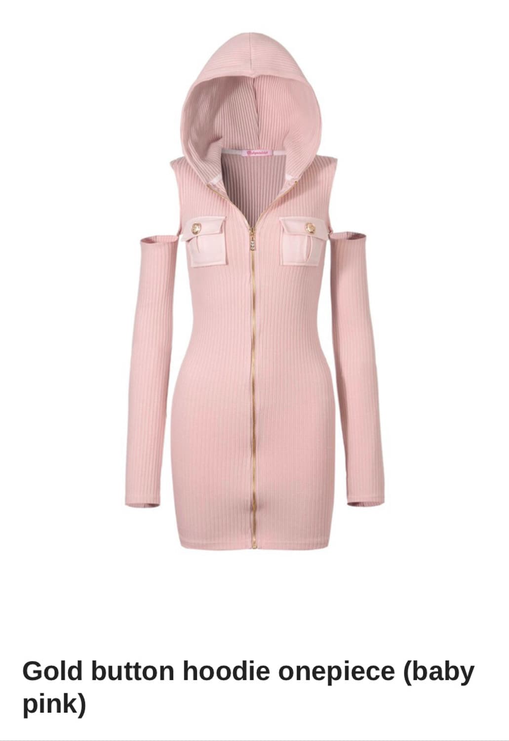 베이비메탈클럽 골드 버튼 후디 원피스 베이비 핑크 베메클 갸루 오네 히메 상품이미지1