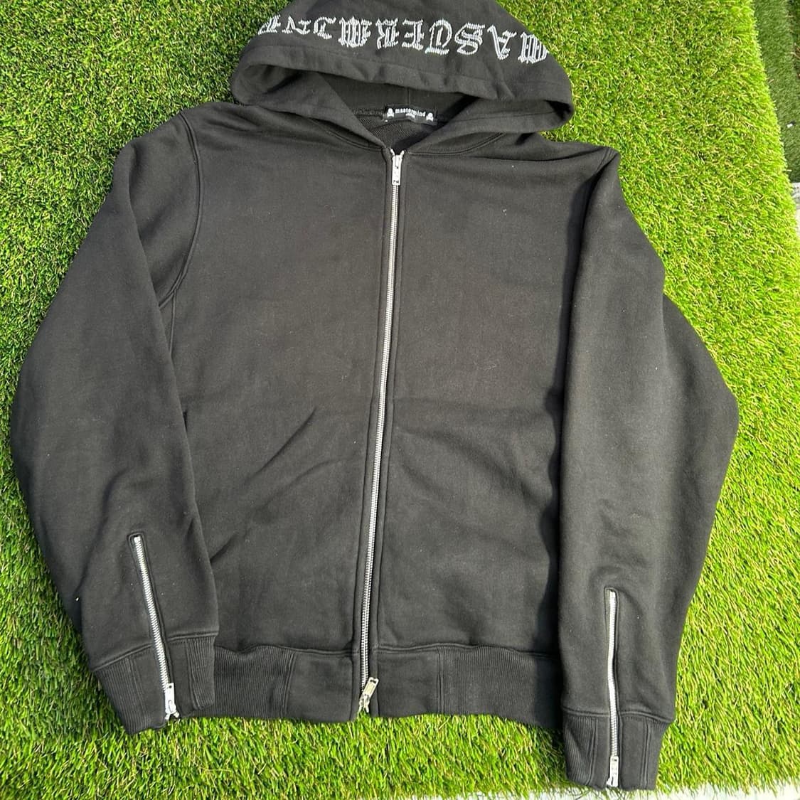 마스터마인드 비즈 스컬 로고 후드집업 블랙 상품이미지3