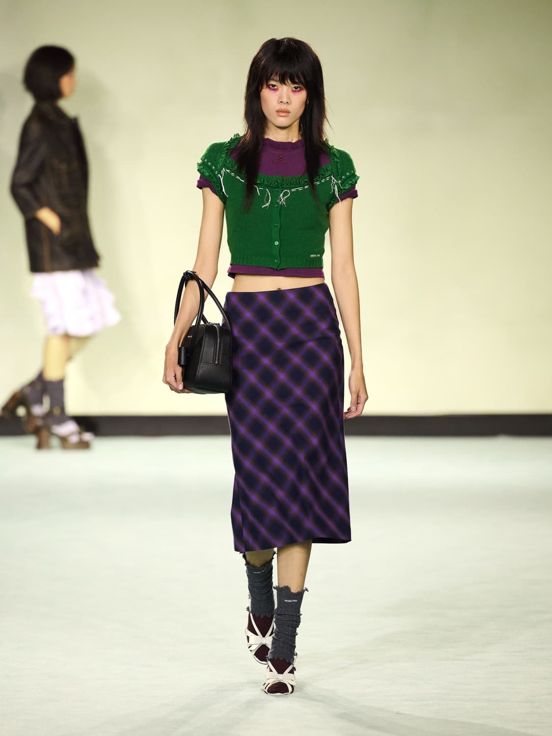 [6,8,10]슈슈통 26ss Wave 레이스 카라 티셔츠/화이트 상품이미지5