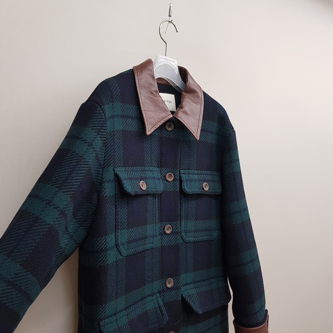 앤유 2023 미테 레더 카라 버튼업 울자켓 1사이즈 상품이미지8