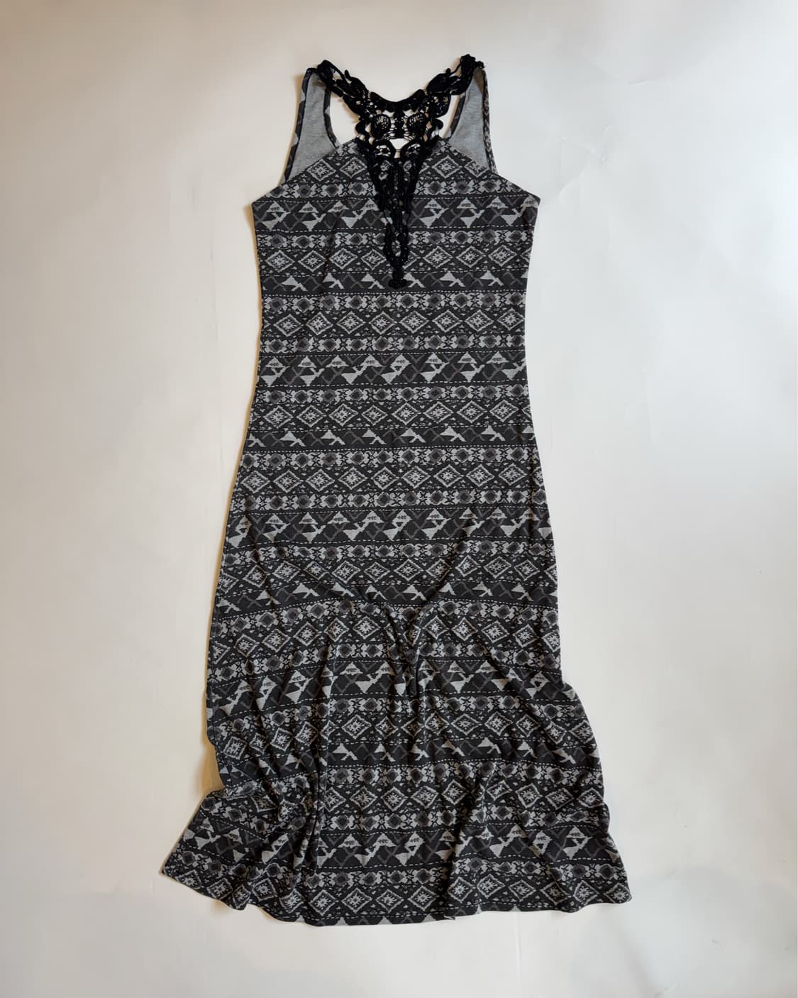 ETHNIC PRINT LACE BACK MAXI DRESS 상품이미지3