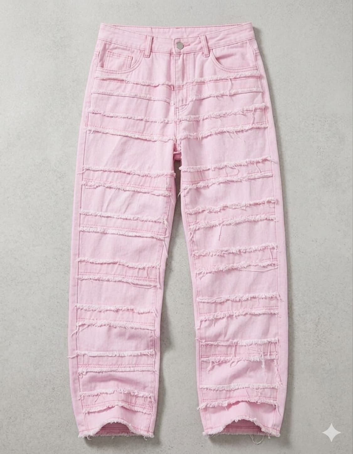 핑크 그런지 데님팬츠 상품이미지3