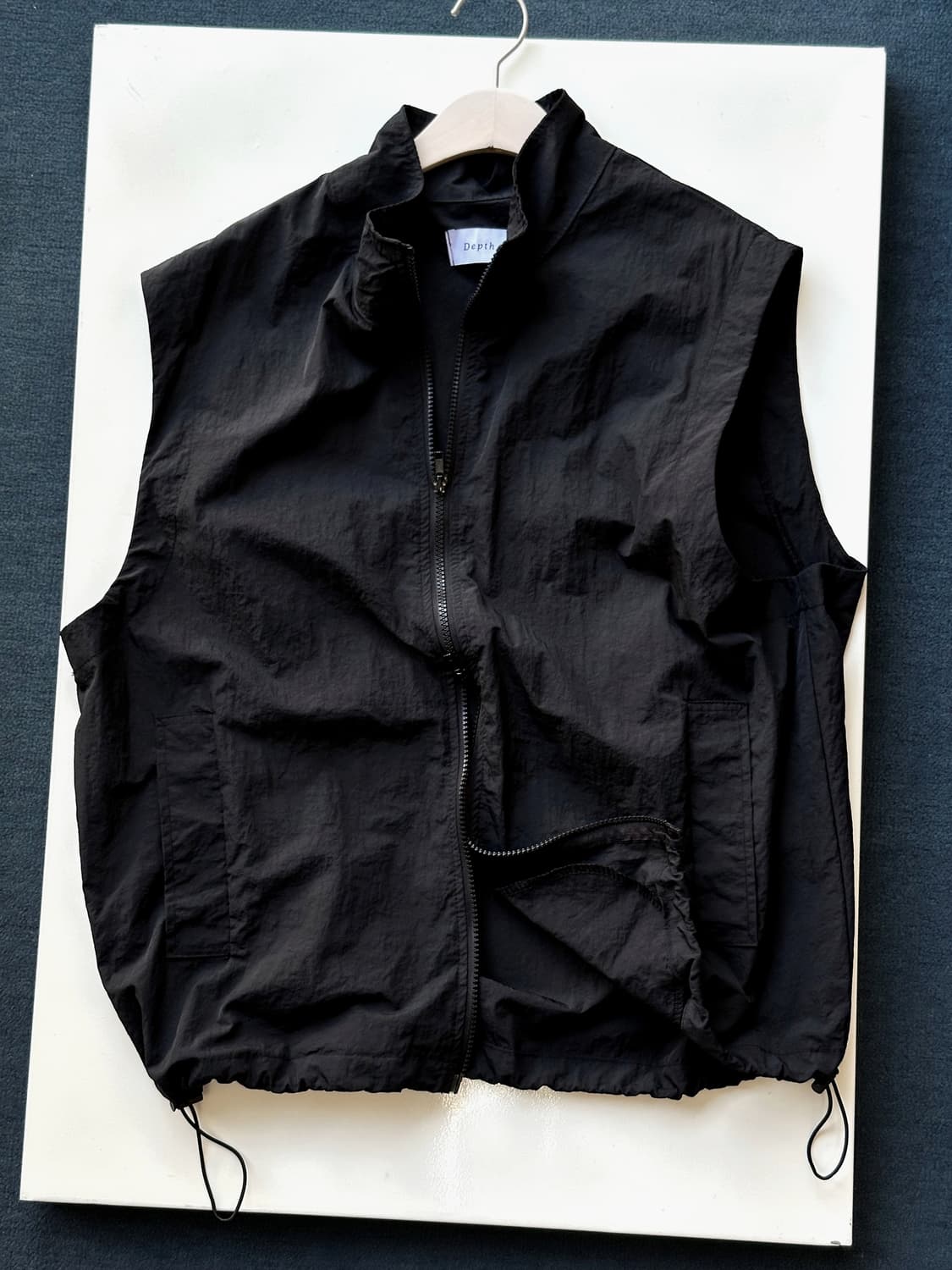 Washed fabric 2way zip design vest 상품이미지2