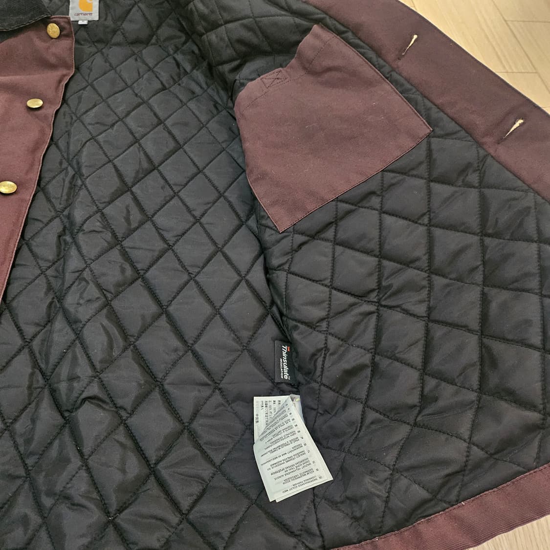 정품 CARHARTT WIP Shelter Coat 버건디 M 상품이미지3