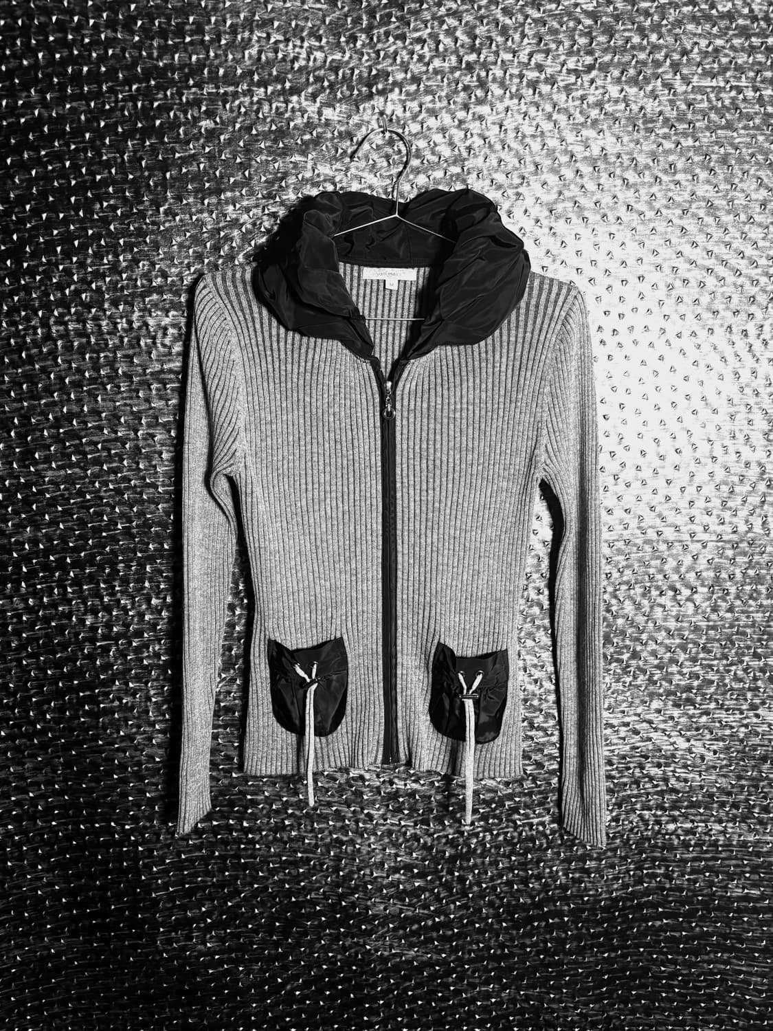 Yorkmass 나일론 후디 골지니트 상품이미지1