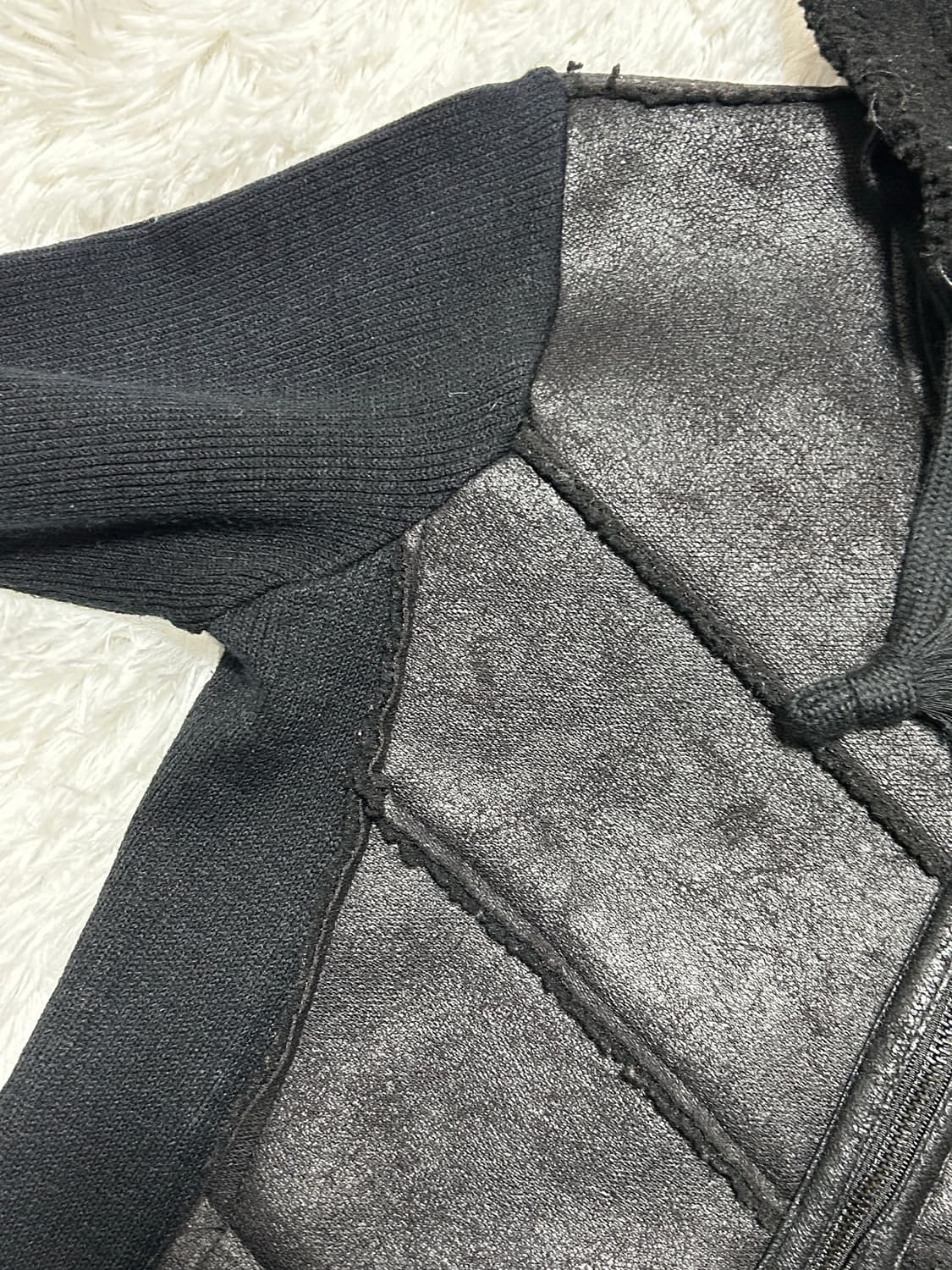 chic mood crack blocked hoodie zip-up 상품이미지3