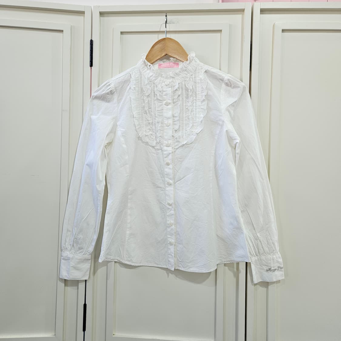 Mezzo Piano 프릴 블라우스 화이트 상품이미지1