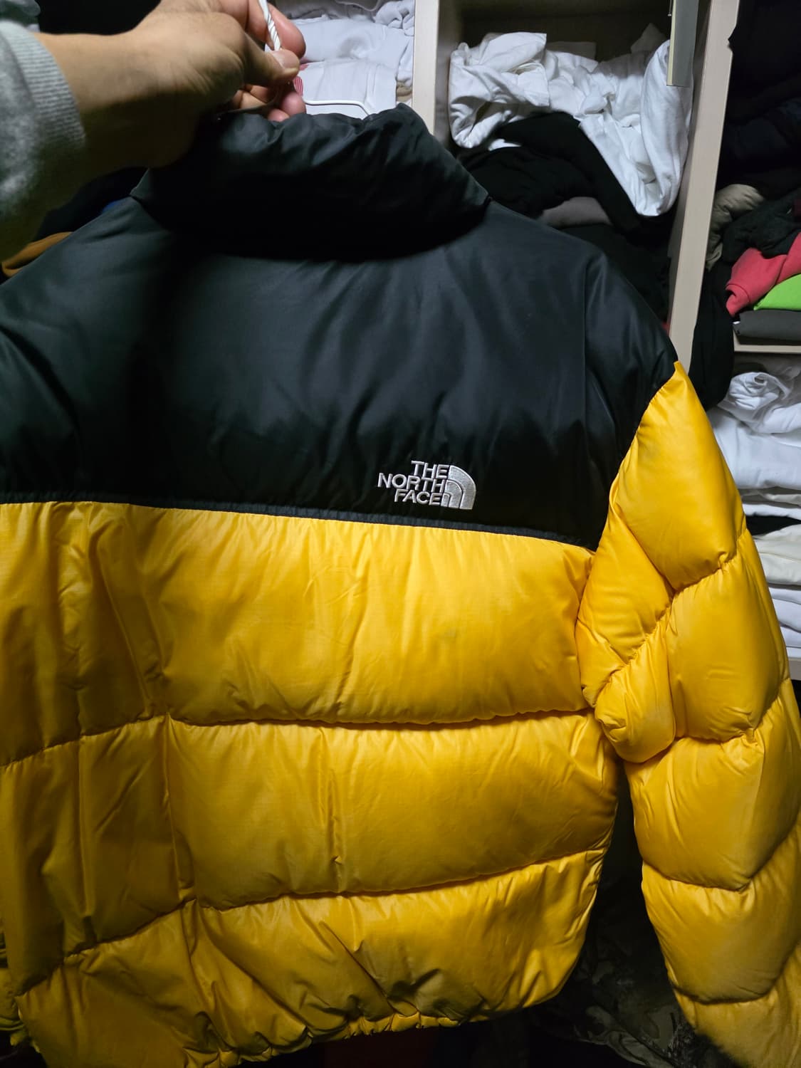 노스페이스 눕시 700 패딩 XL 노랑 상품이미지3