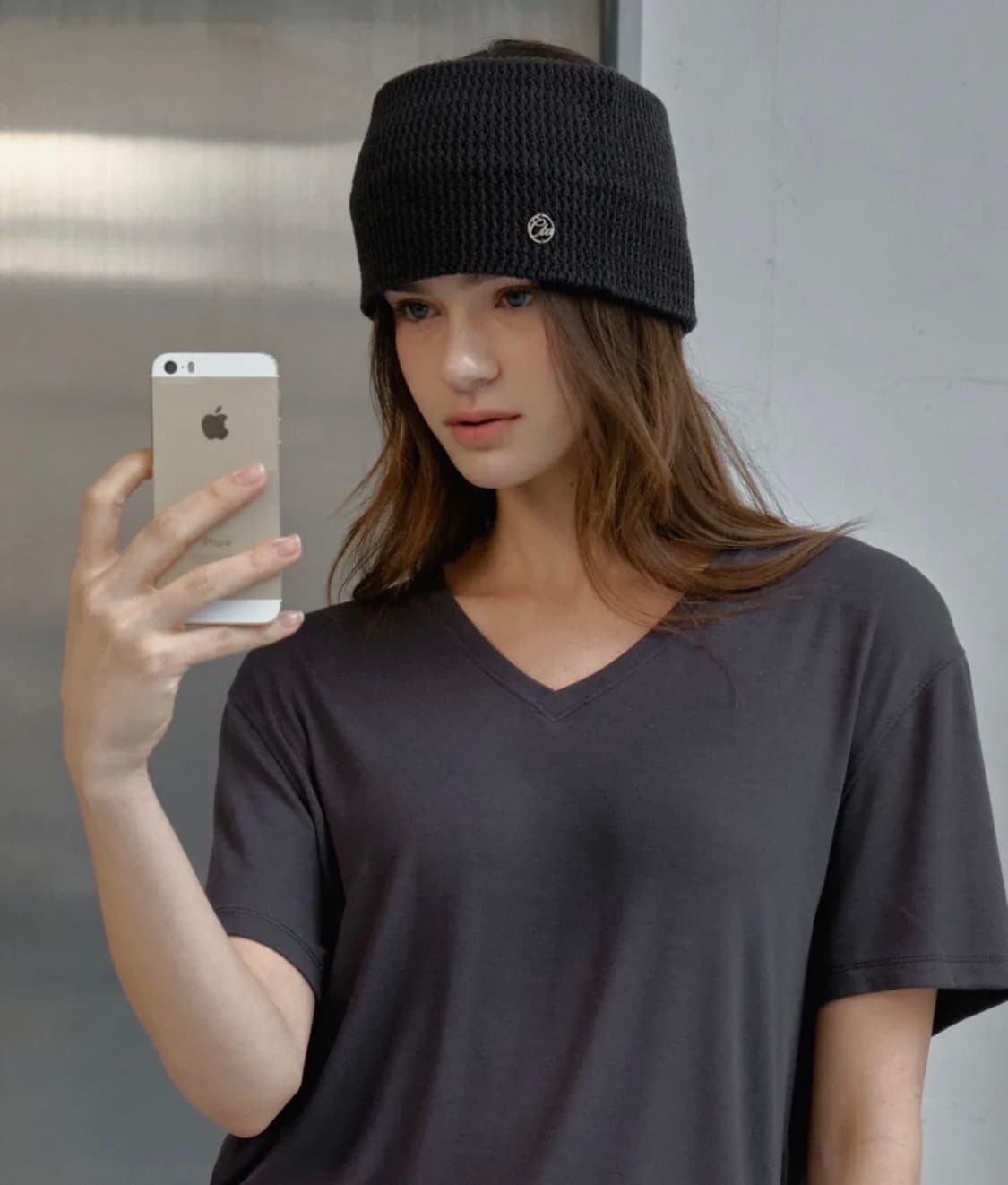 씨타 헤어밴드 블랙 Waffle Knit Hair Band CTA944 상품이미지3