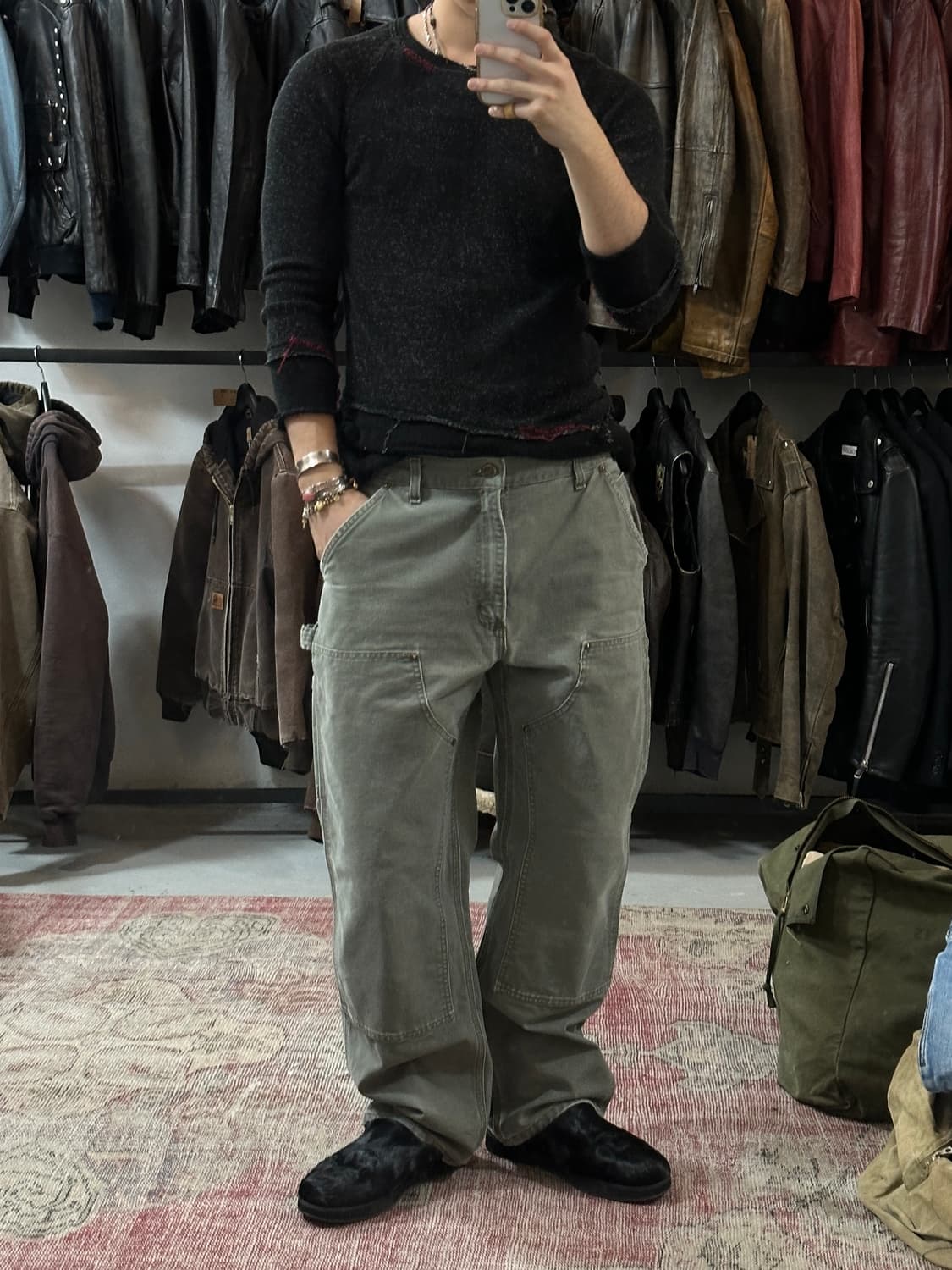 OG 칼하트 B136 더블니 MOS 칼하트 썩블니 모스그린 상품이미지2