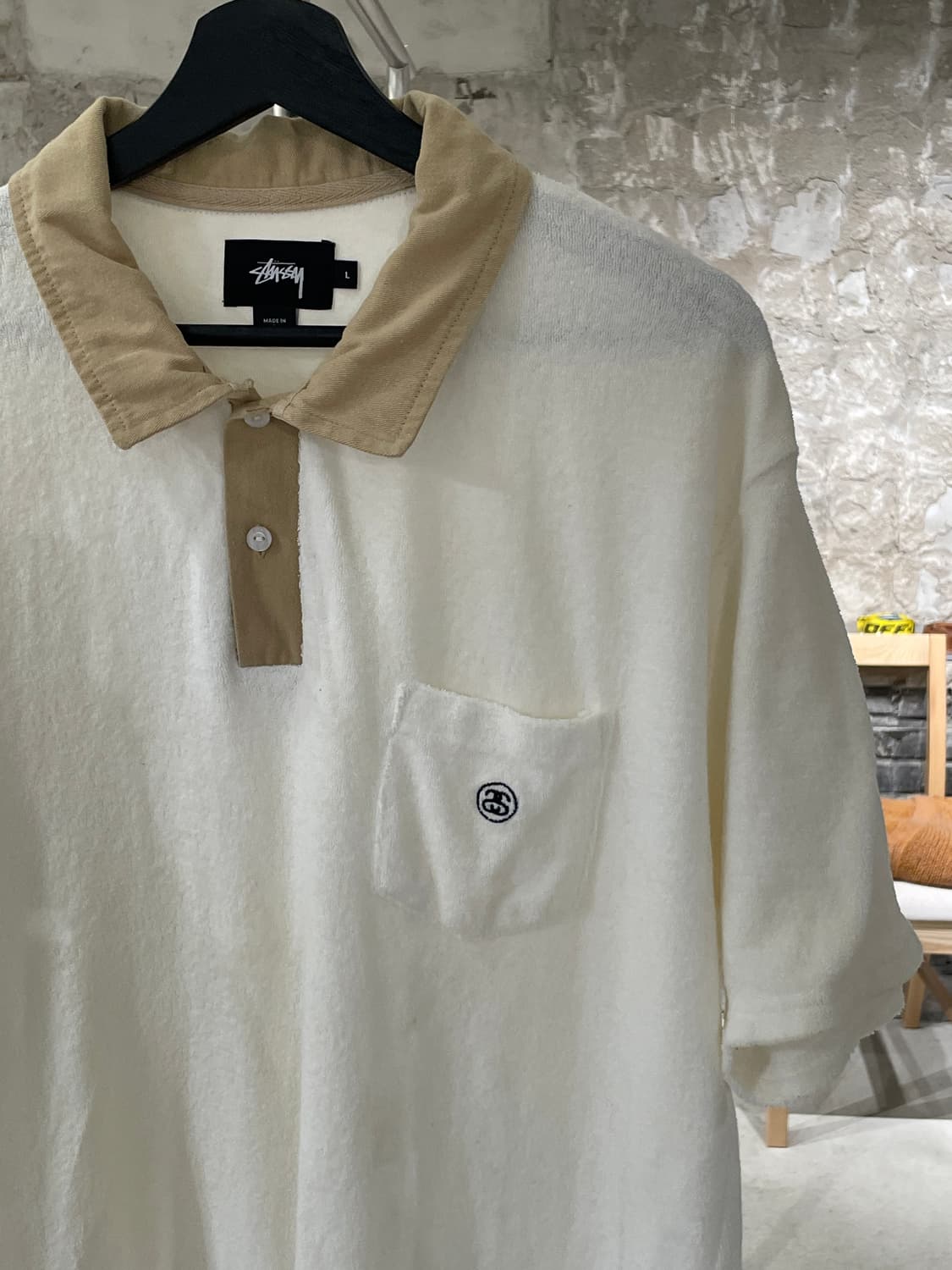 스투시 크림 싱글 포켓 타월 폴로 니트 상품이미지3