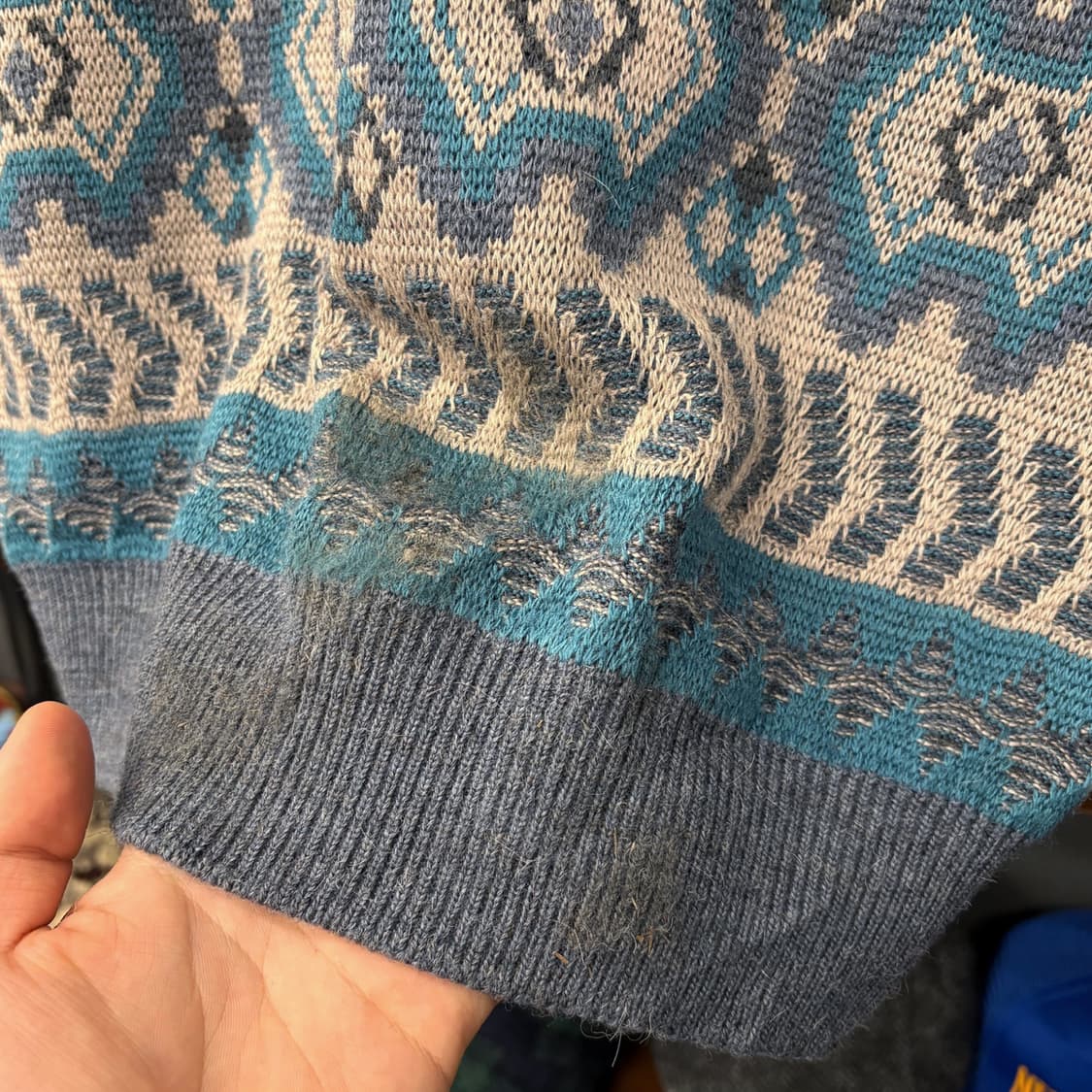 90s JPN 페어아일 지오매트릭 자카드 패턴니트 상품이미지6