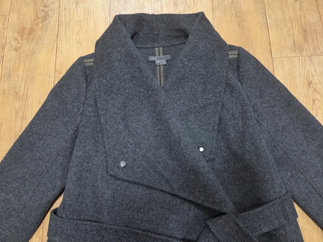 빈스(VINCE) 와이드 숄카라 가죽트리밍 울코트 44 상품이미지5