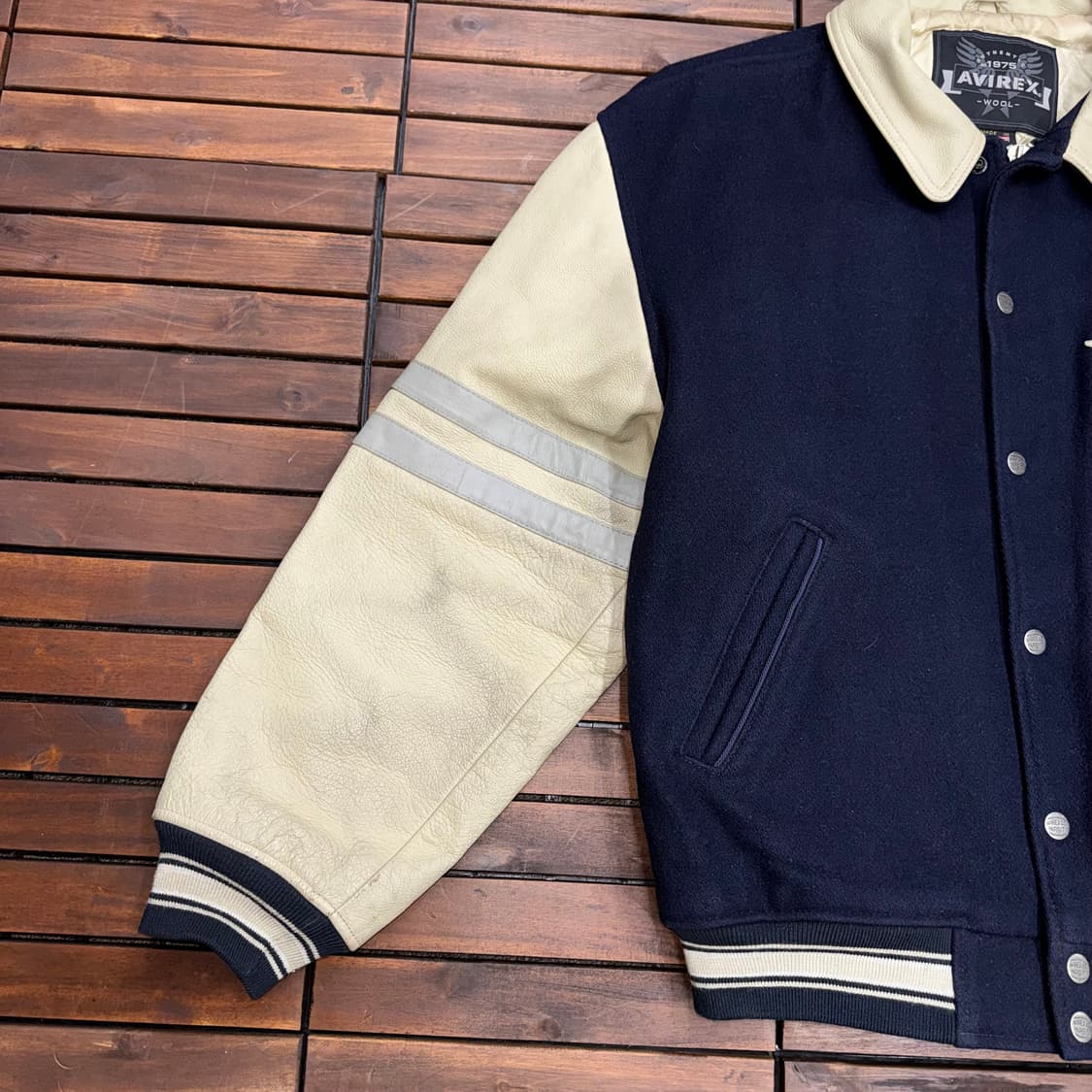 90s 아비렉스 바시티 자켓 made in USA (XL)    상품이미지7