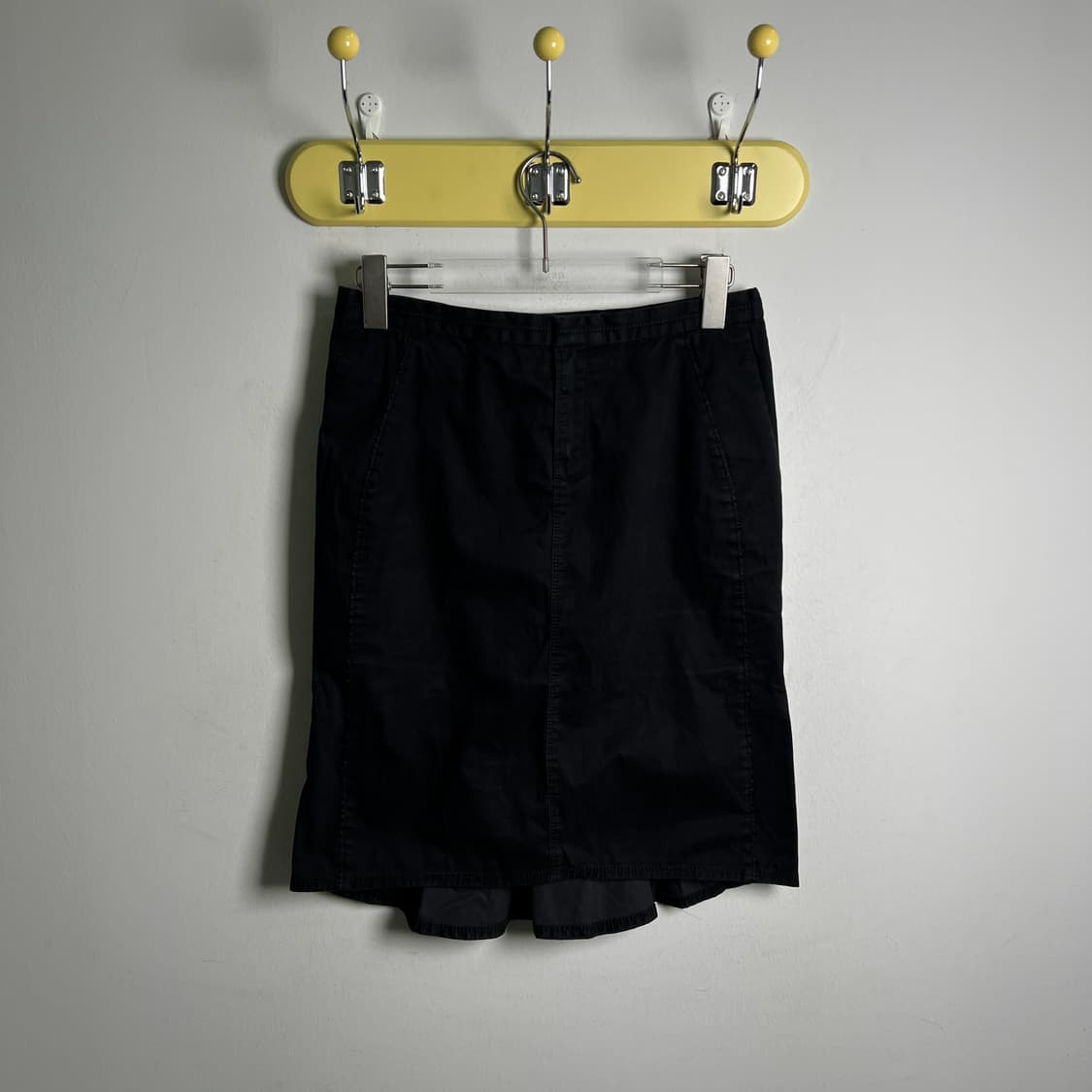 아르마니 익스체인지 블랙 코튼 미디 스커트  상품이미지1