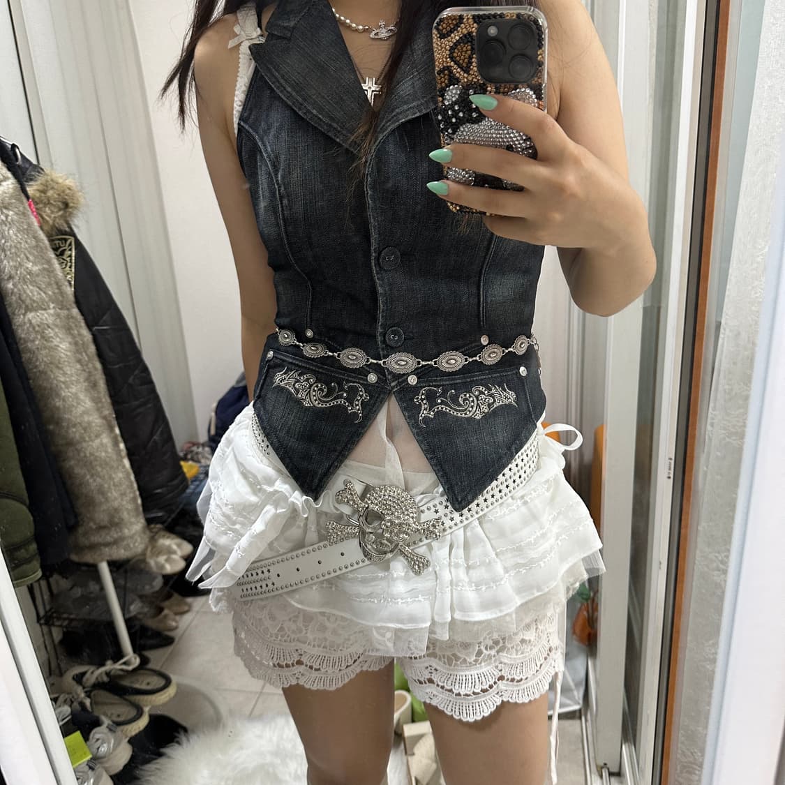 빈티지 페어리 홀터넥 베스트 조끼 나시 탑 상품이미지1