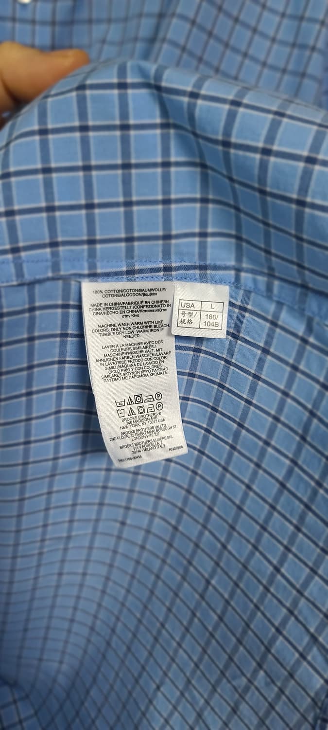 브룩스브라더스 블루 체크 긴팔 셔츠 상품이미지4