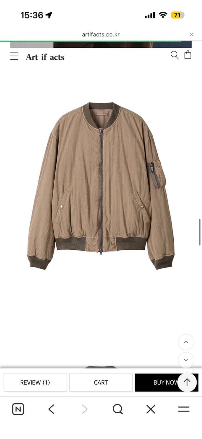 아트이프액츠 Garment-Dyed Rayon Ma-1_Dusty Bei 상품이미지2