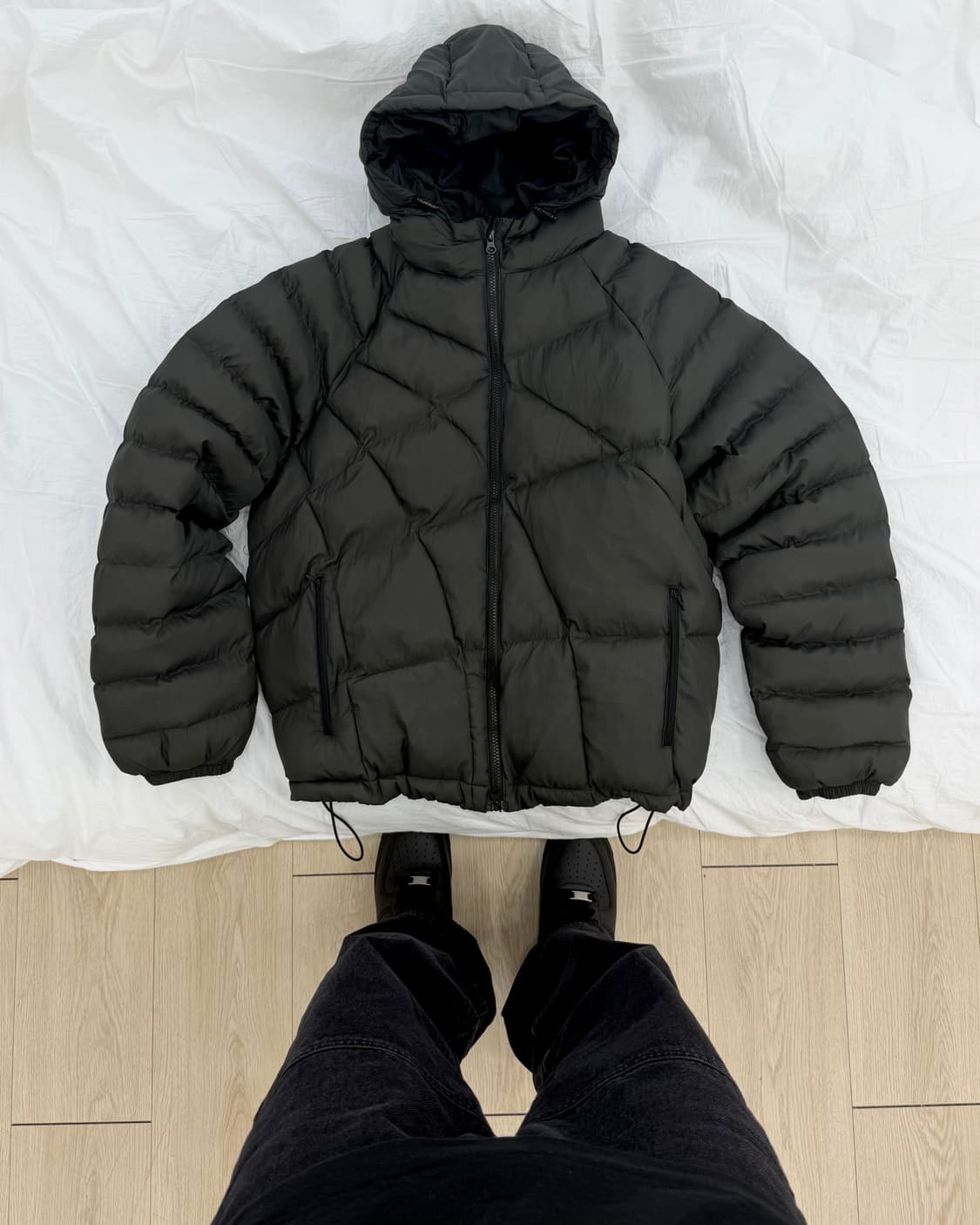 경량패딩 먹색/스카이블루 상품이미지2