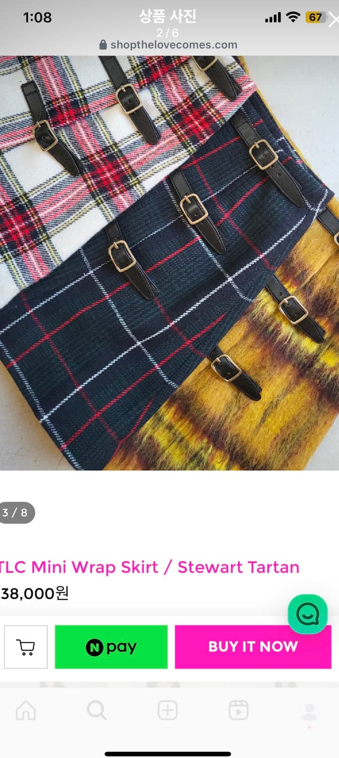 TLC 타탄체크 스커트 상품이미지2
