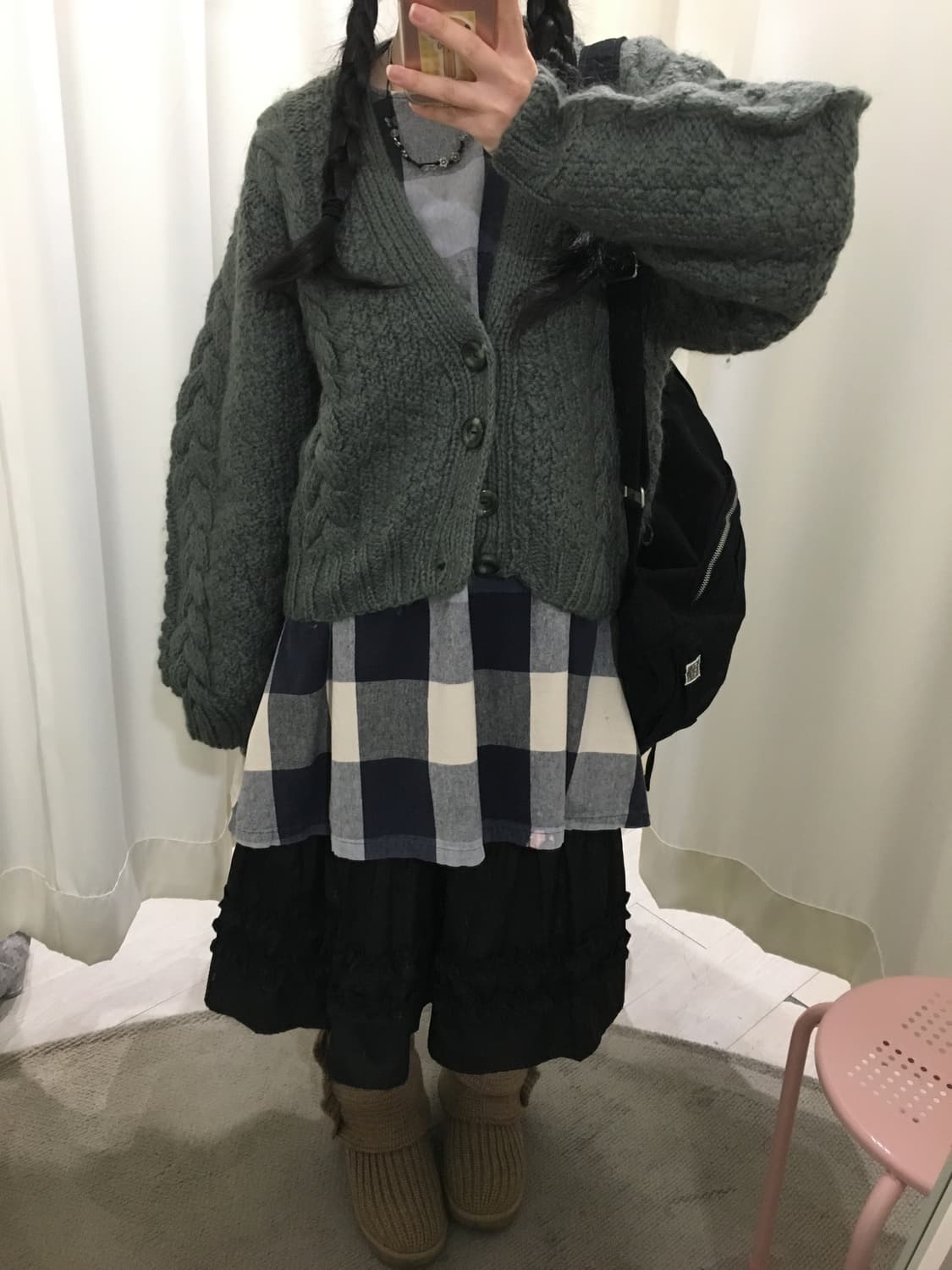 그리너리 도톰 꽈배기 가디건 상품이미지8