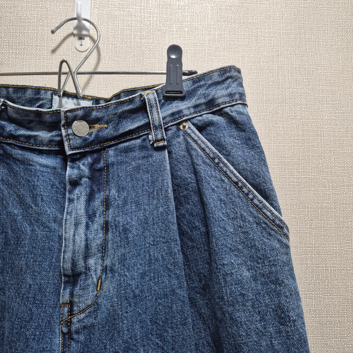 (S) 유스 youth 스트럭쳐 와이드 데님 팬츠 W30 L30 상품이미지4
