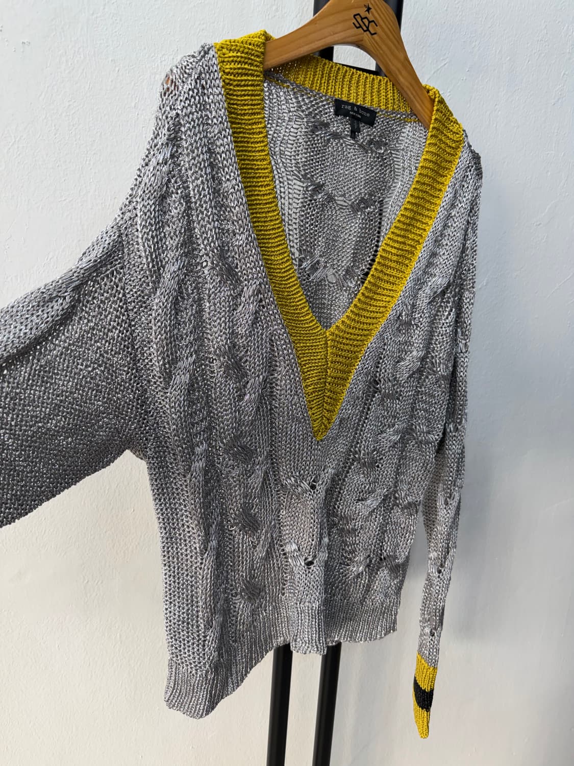 정품) rag & bone 랙앤본 그레이 브이넥 니트 S 상품이미지2