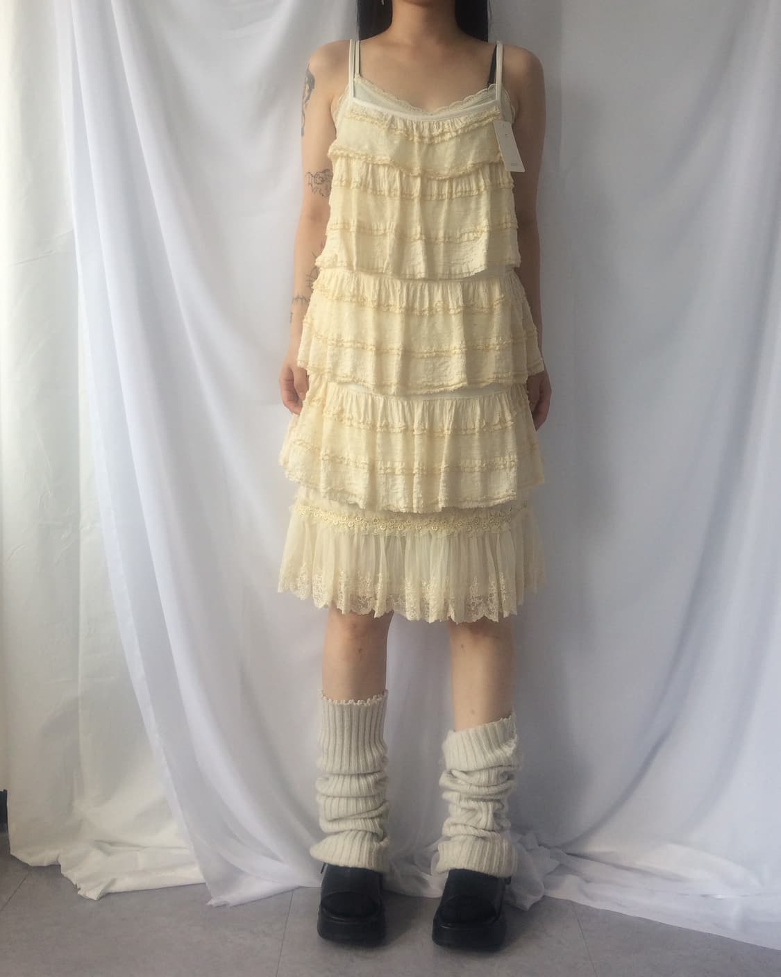 Lace layered sleeveless onepiece 상품이미지1