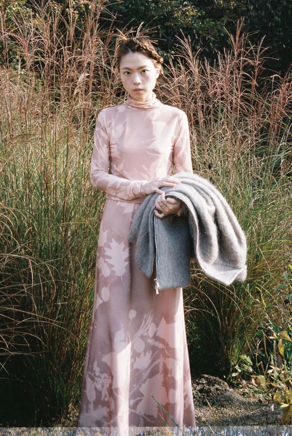 티크teak leaf dyed turtle neck top 상품이미지1