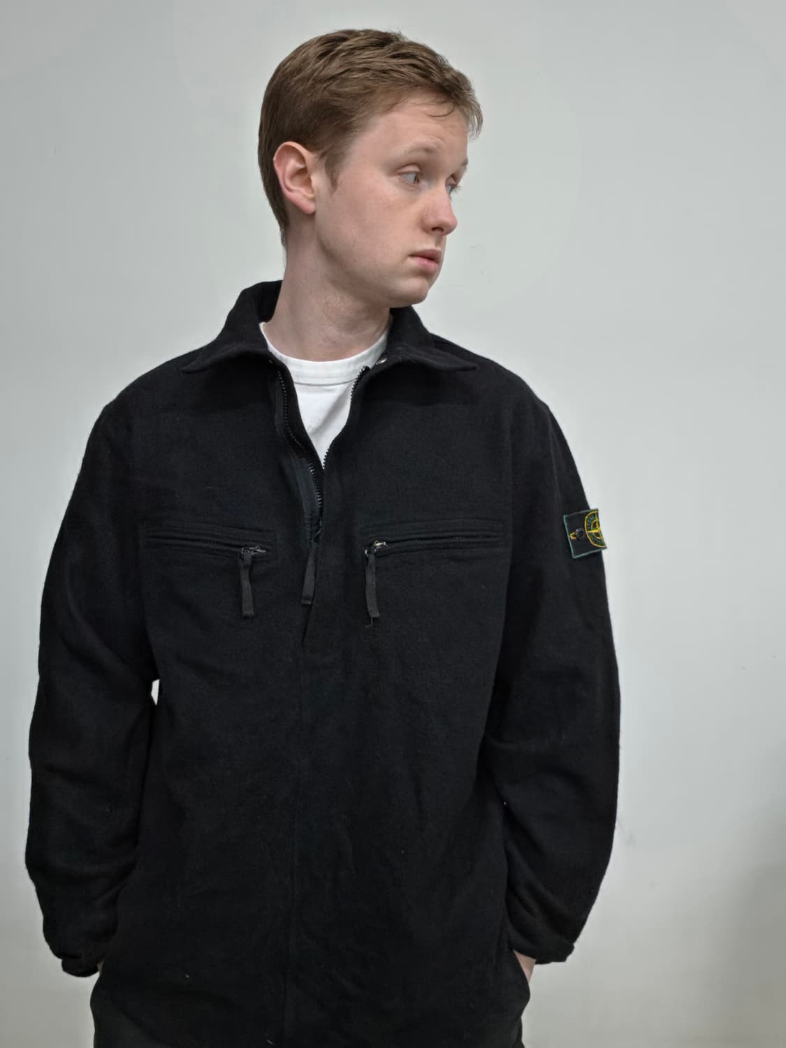 98AW 스톤 아일랜드 그린 엣지 울 쿼터 집 풀오버 상품이미지2