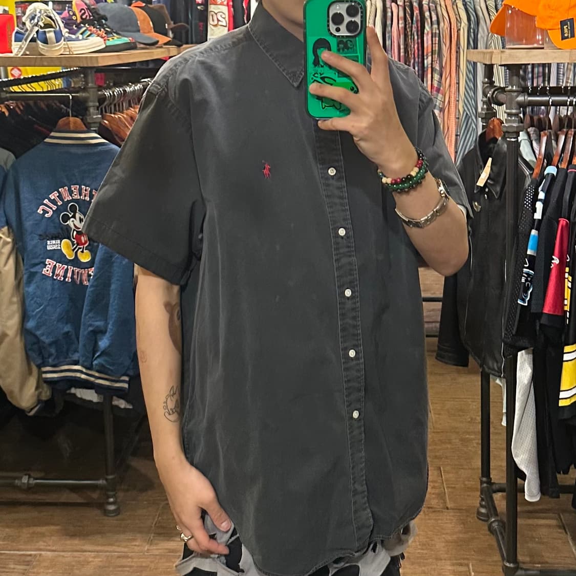 [HI] 폴로 랄프로렌 데님 반팔 셔츠 그레이 상품이미지4