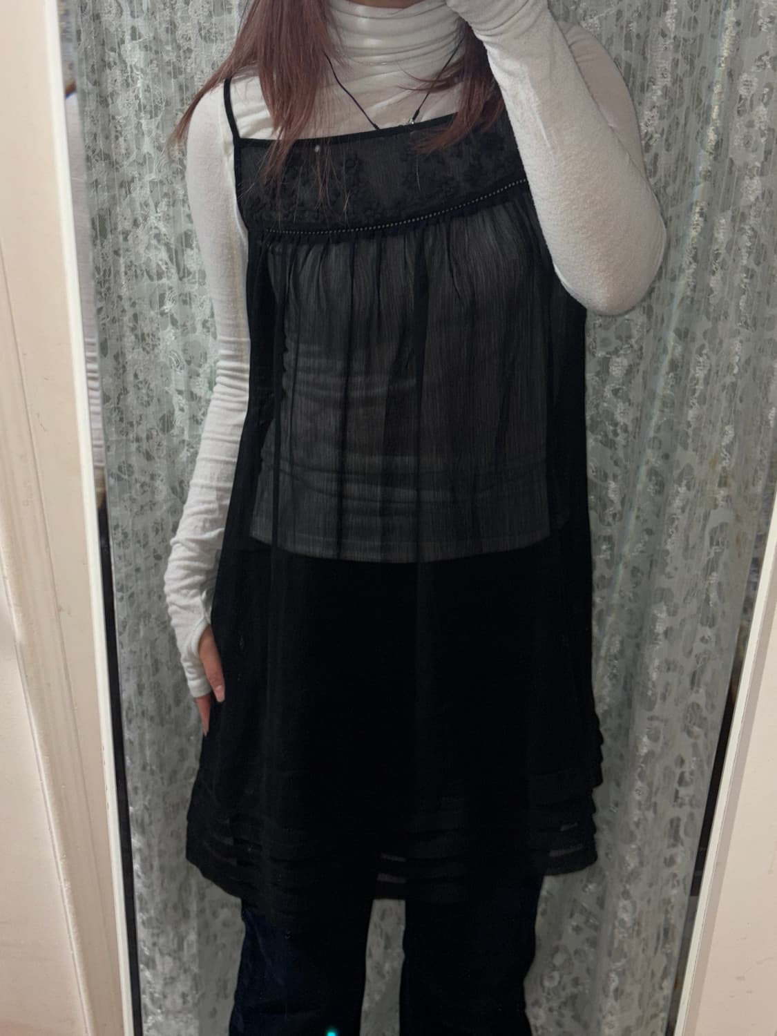 Black seethrough sleeveless 상품이미지2