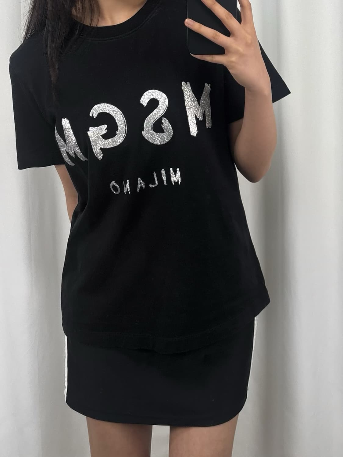 msgm 브러쉬드 블랙 반팔 상품이미지3