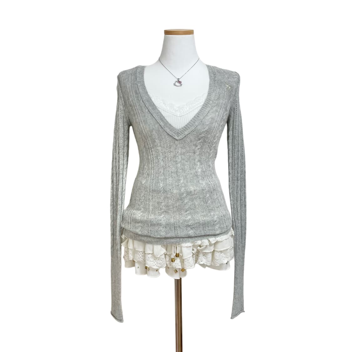 Aberrombie 아베크롬비 핀터깔 그레이 딱붙 니트아베니트 아베딱붙 상품이미지7