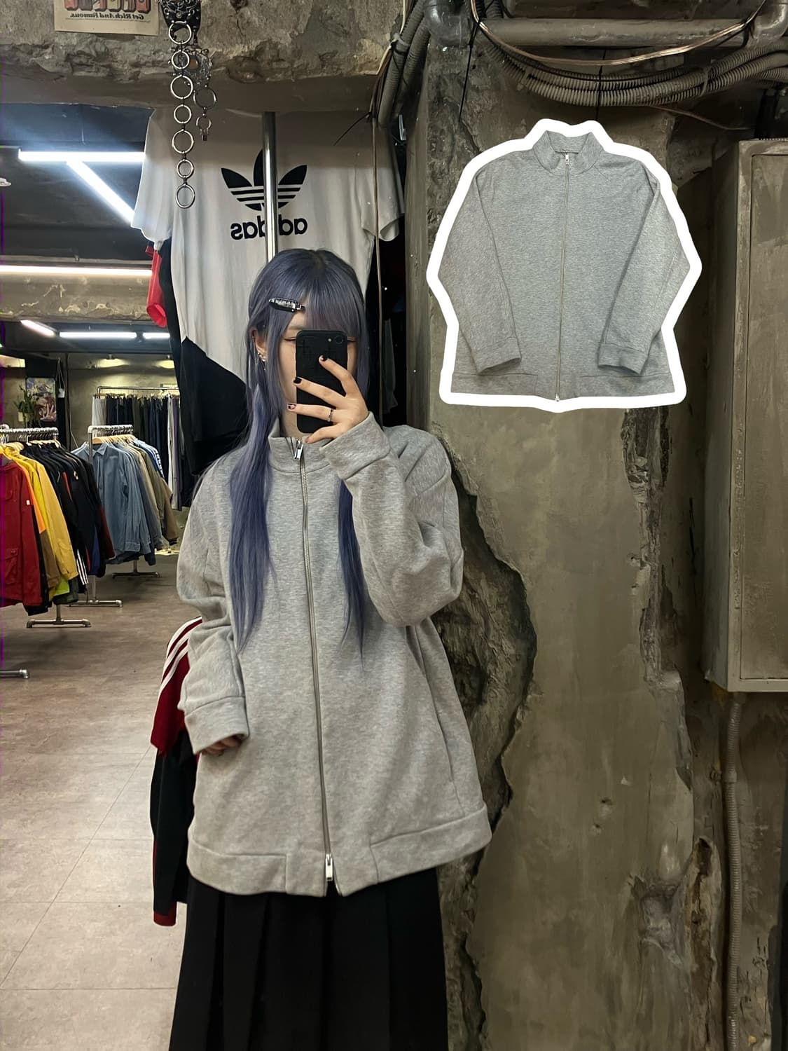 cos 투웨이 집업 스웨트셔츠 그레이  #csz2327 상품이미지1