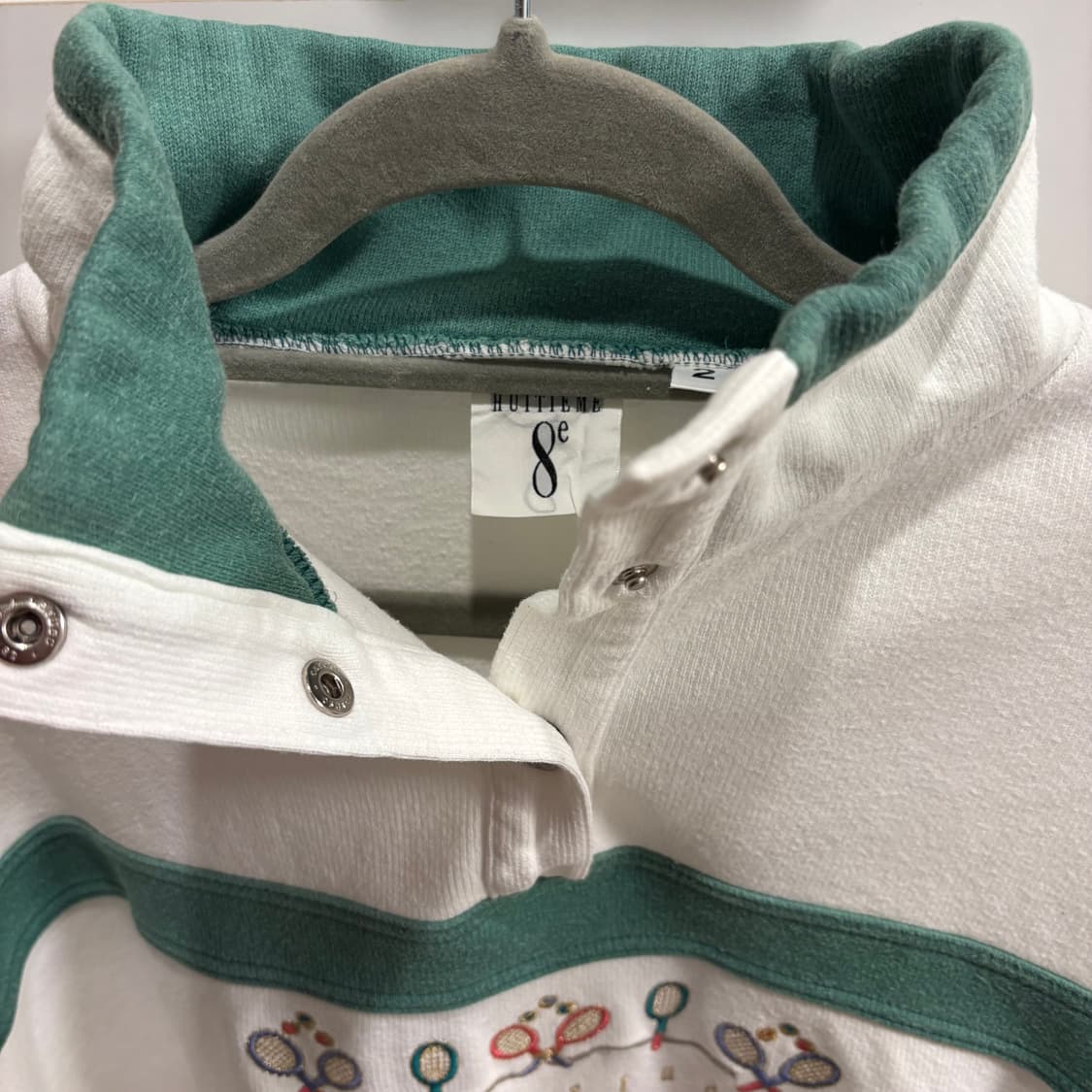 일본 HUITIEME 빈티지 테니스 하프넥 맨투맨 상품이미지6