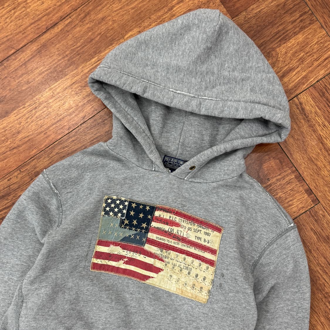 S(95) 폴라 랄프로렌 폴로진스 성조기 후드 티셔츠 상품이미지3