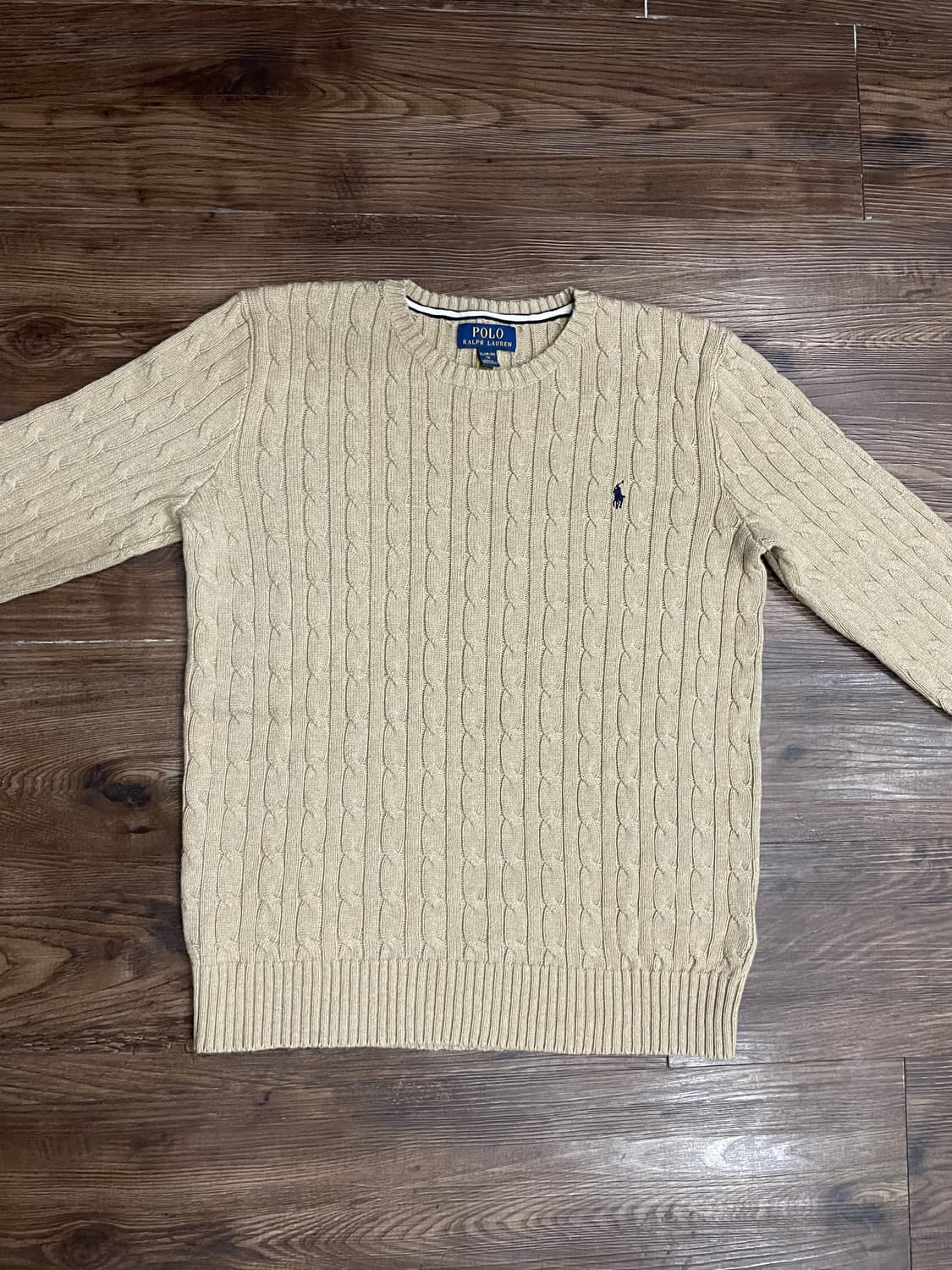 폴로 랄프로렌 베이지 케이블 코튼 니트 스웨터 상품이미지1
