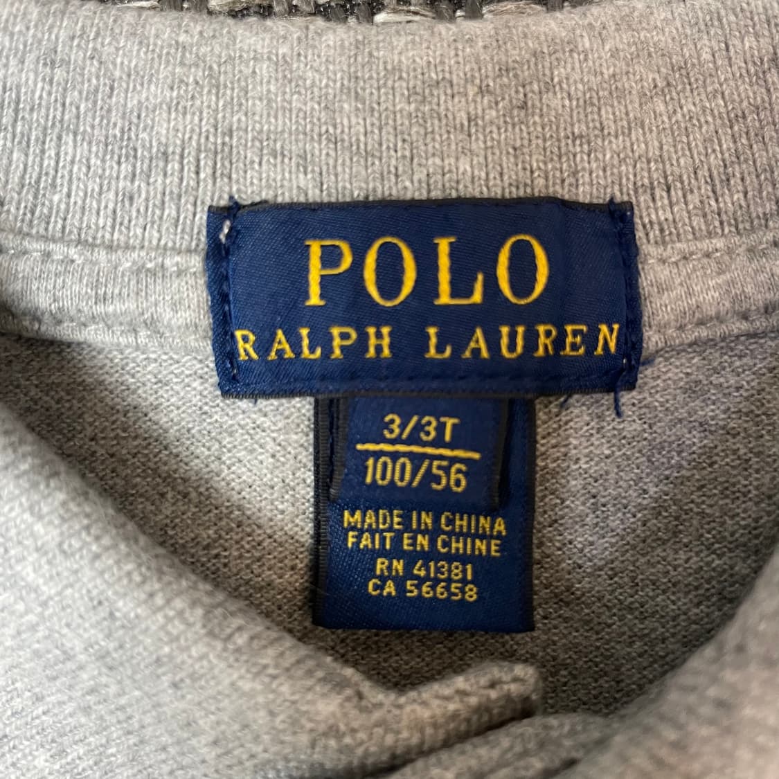 폴로랄프로렌 키즈 네이비 포니 그레이 카라 티셔츠 3T 상품이미지4
