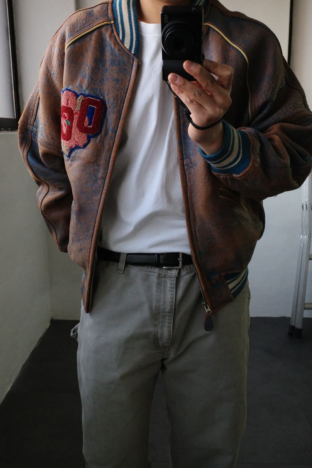 90s 아비렉스 레더 바시티 자켓 상품이미지3