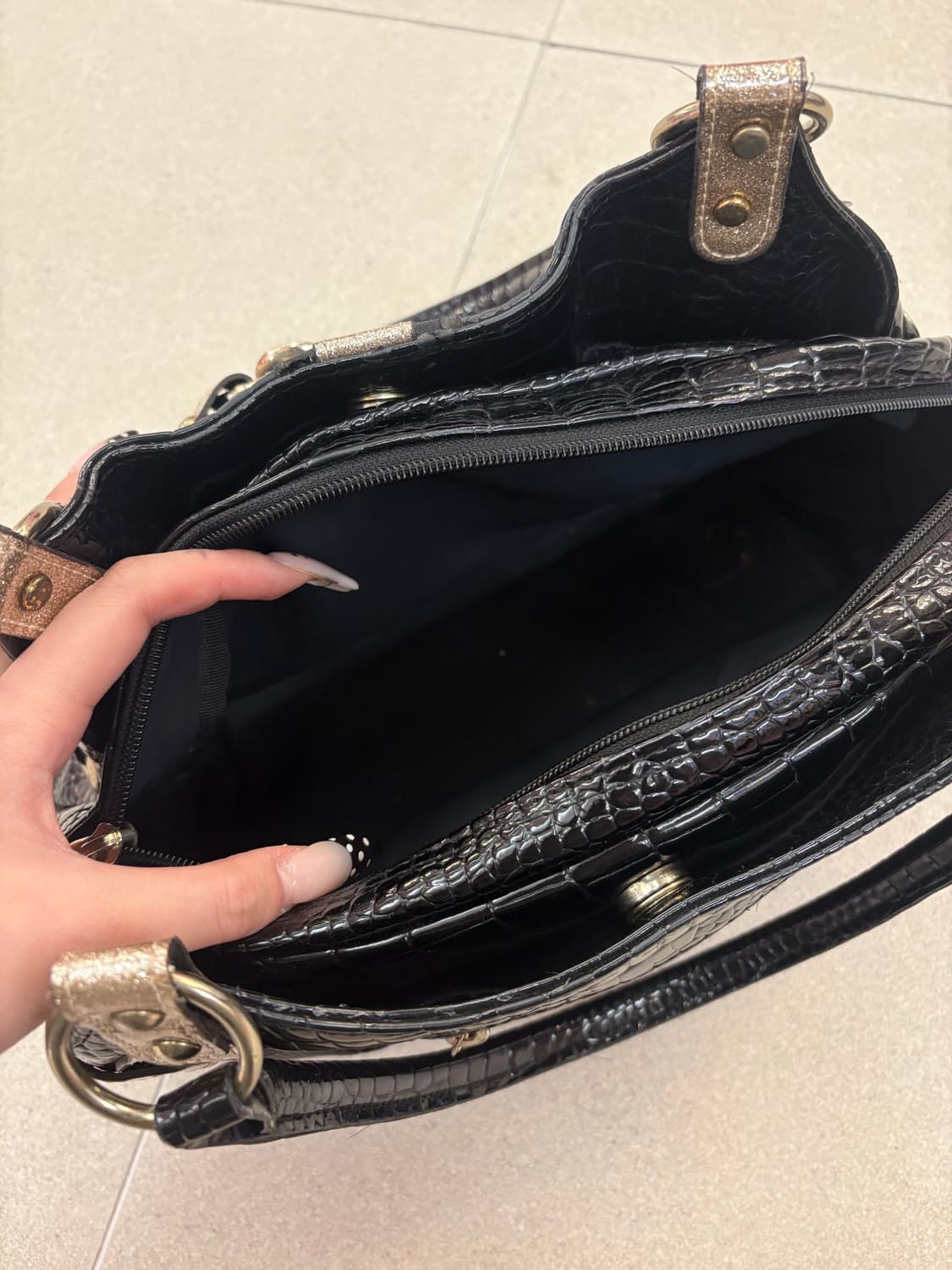 블랙 골드 갸루 숄더백 상품이미지6