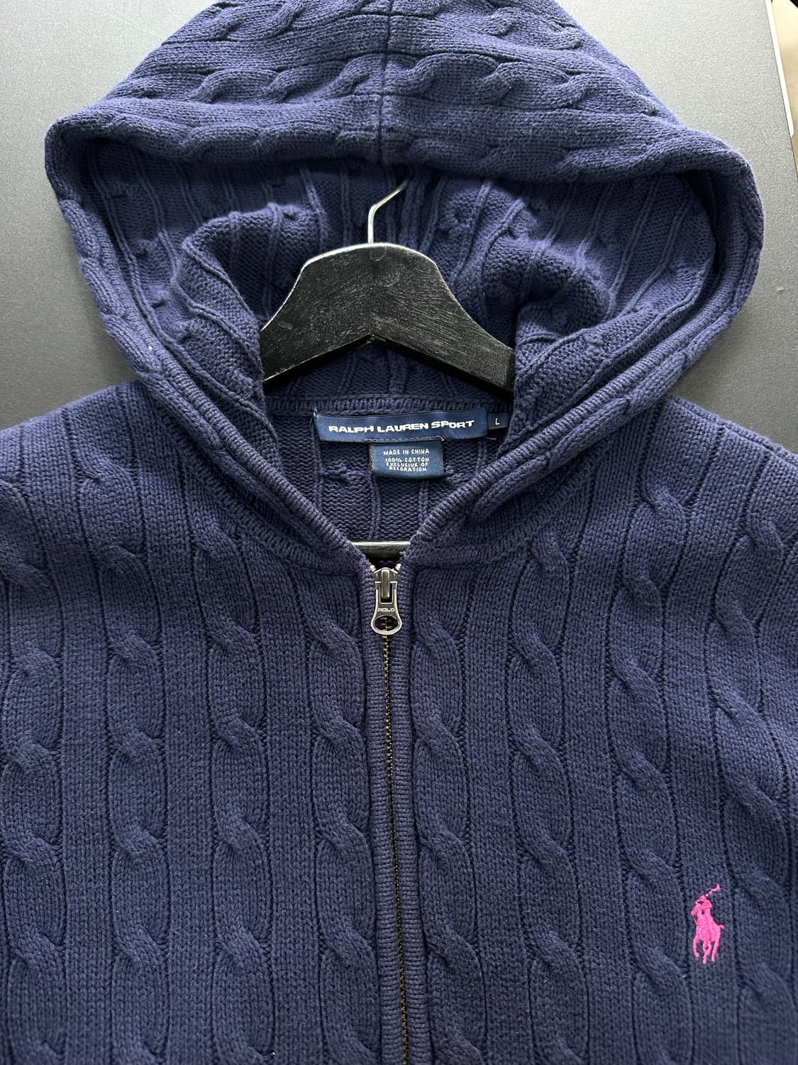 폴로랄프로렌 꽈배기 투웨이 니트후드집업 상품이미지5