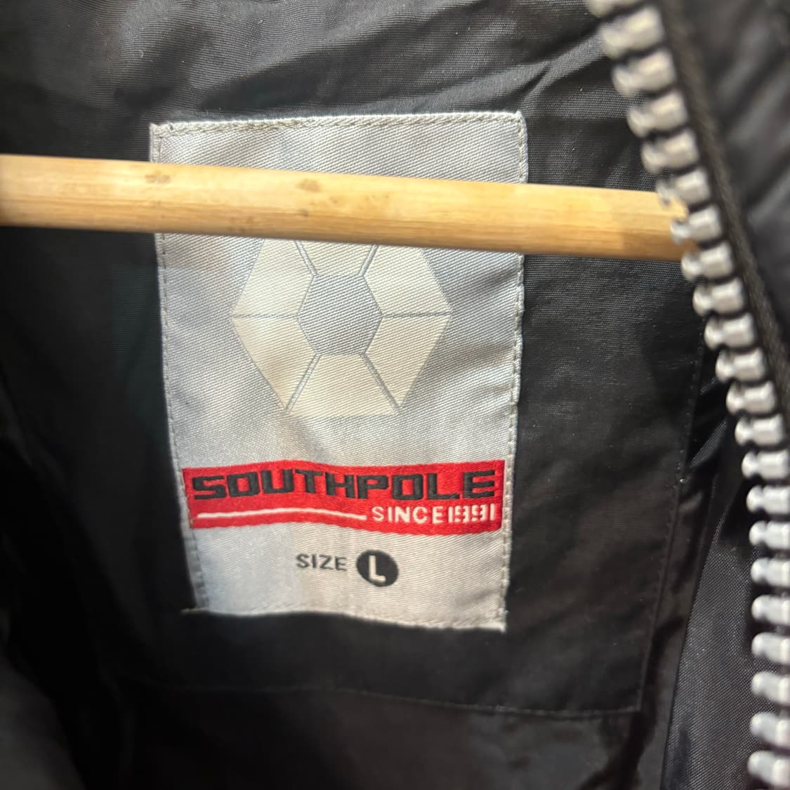 90s 사우스폴 올드스쿨 빈티지 블랙 레드 패딩 자켓 L 상품이미지7