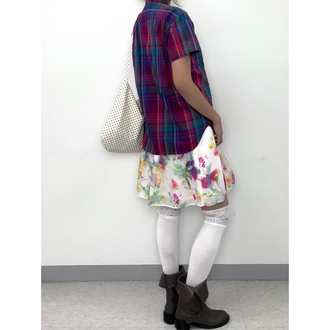 빈티지 체크 반팔 셔츠 상품이미지3