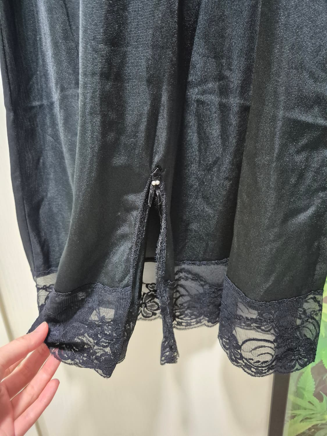 (세일)JPN VTG. 레이스 슬립 블랙. 뒷슬릿 상품이미지7