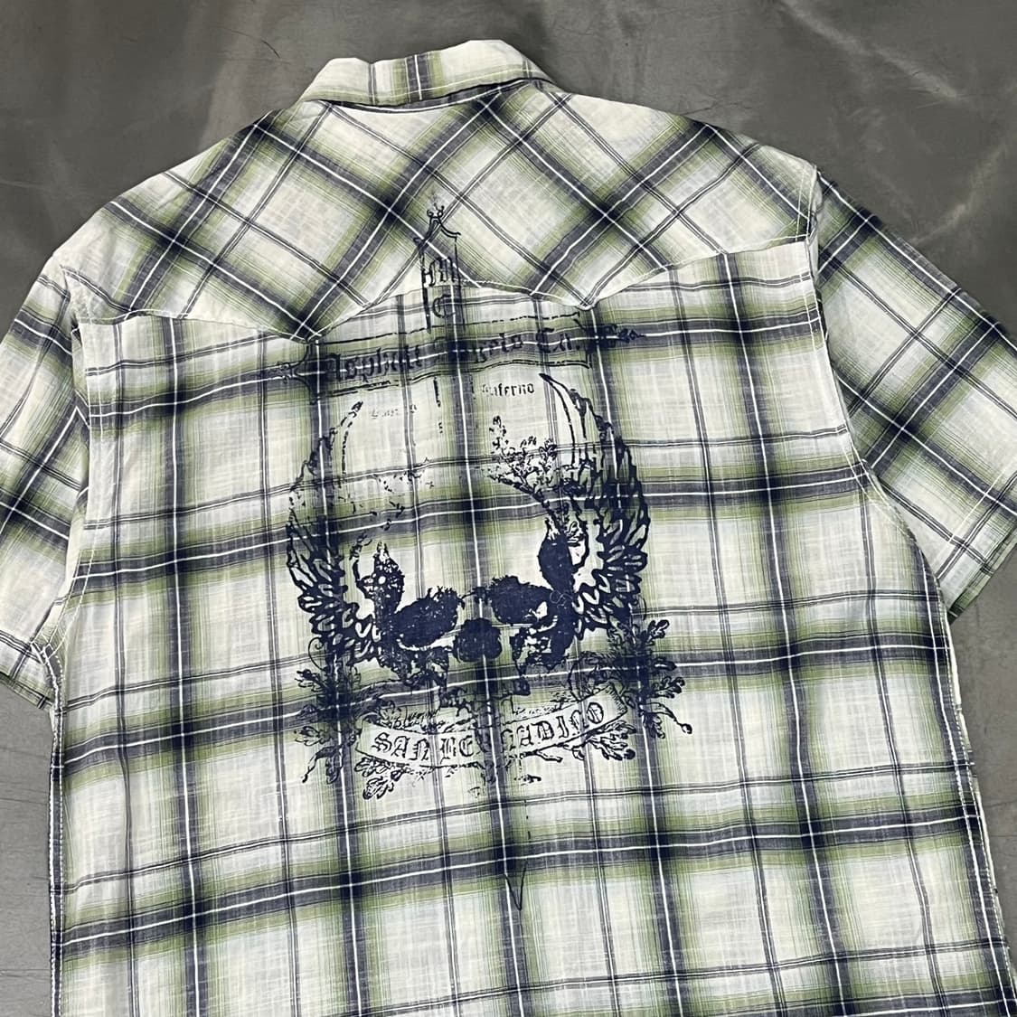  Route sixty six 그래픽 체크 하프 셔츠 y16330 상품이미지5