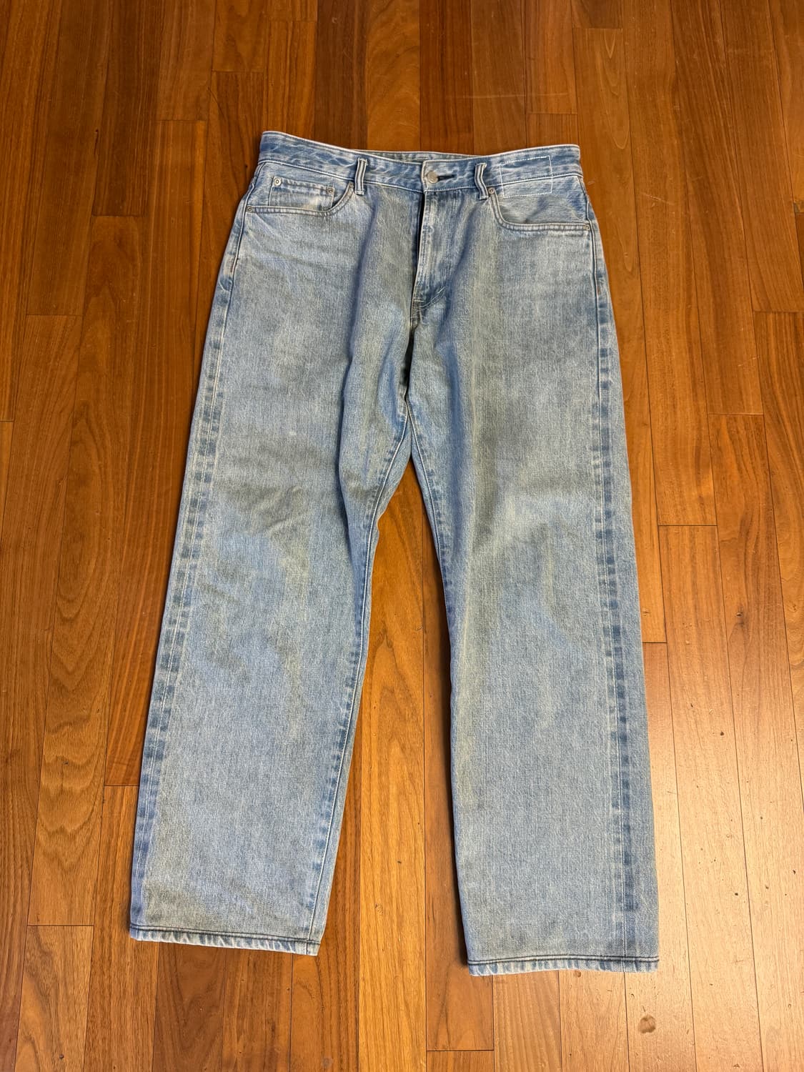 카키스 데님 팬츠 연청 상품이미지1