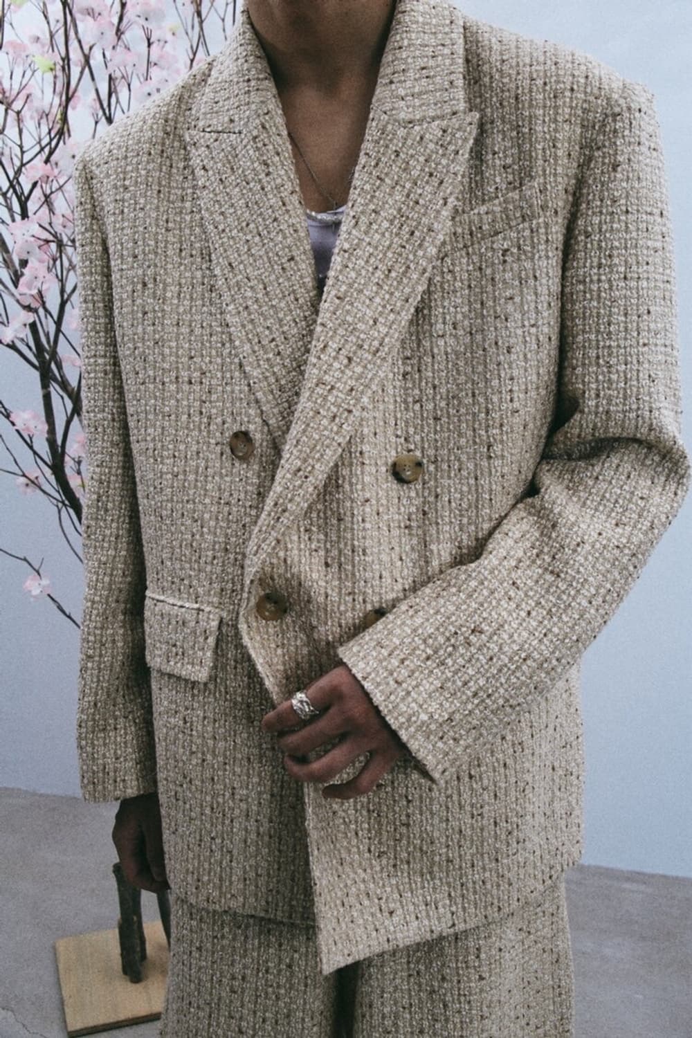 Crushagain 트위드 블레이저 상품이미지8