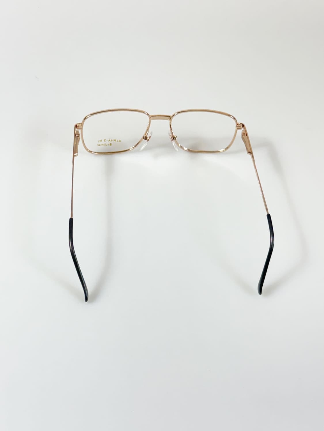80s 유럽제 BRULIMAR 골드 클래식 스퀘어 빈티지 안경 상품이미지5